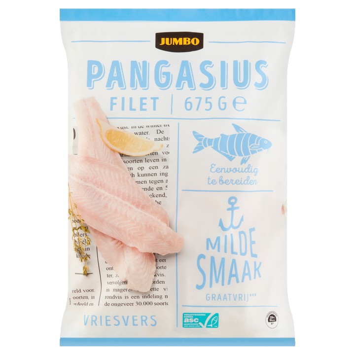 Jumbo Pangasiusfilet Vriesvers 675g