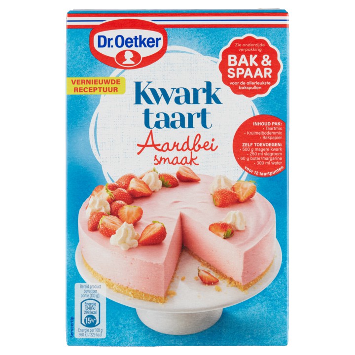 Dr. Oetker Kwarktaart Aardbei Smaak 440g