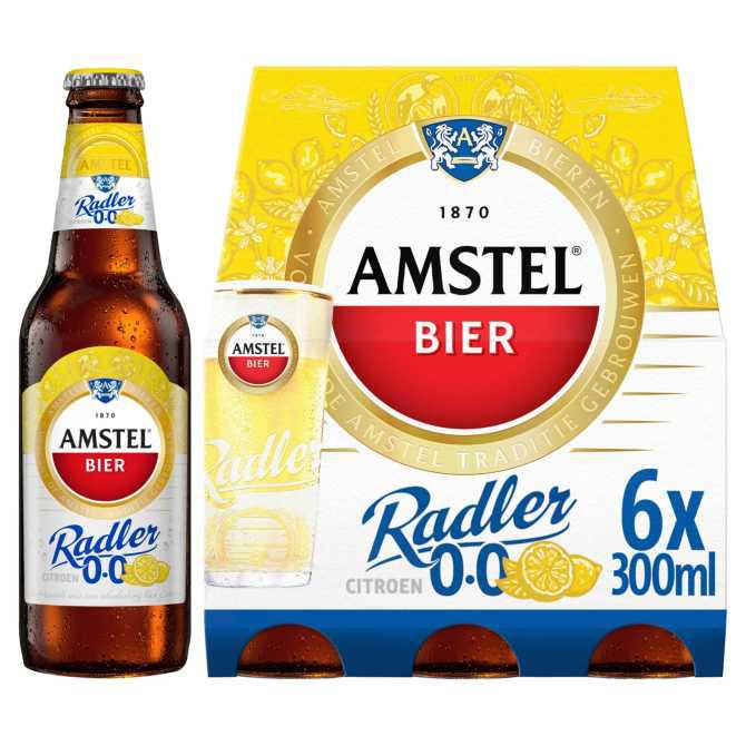 Amstel Radler 0.0 Bier Citroen Fles 6 x 30 cl