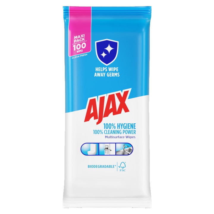 Ajax 100% hygi&amp;euml;ne multi-oppervlakken doekjes 100 stuks