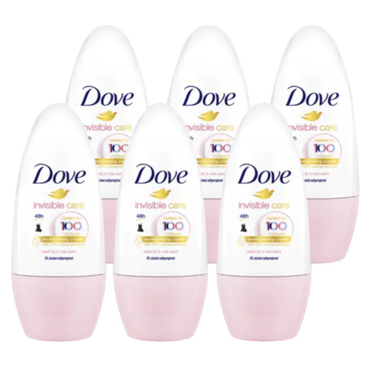 Dove Anti-transpirant Roller Invisible Care 6 x 50ml