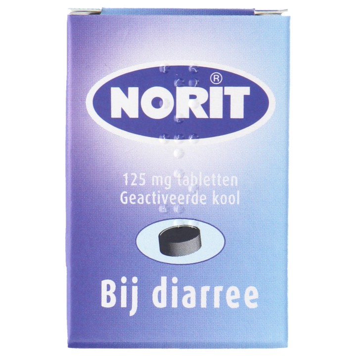 Norit Tabletten diarreeremmers 125 mg, 50 stuks