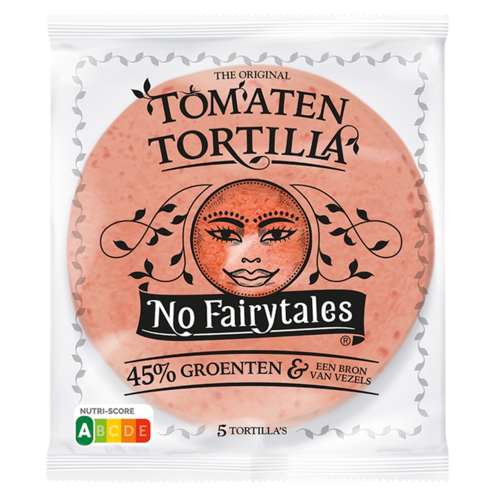 No Fairytales Tomaten Tortilla 5 Stuks 200g