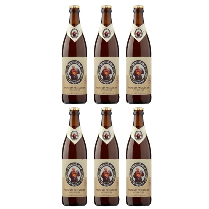 Franziskaner Weissbier Naturtr&amp;uuml;b Premium Hefe - Weissbier Blik 6 x 0, 5L