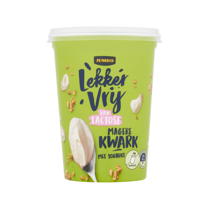 Jumbo Lekker Vrij van Lactose Magere Kwark met Yoghurt 500g