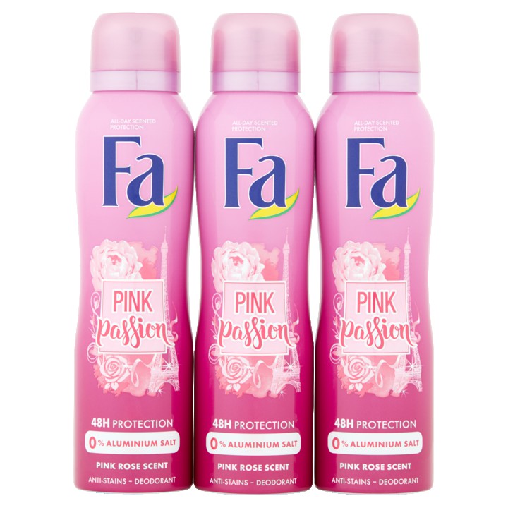 Fa Pink Passion Pink Rose Scent Deodorant Mega Voordeel 3 x 150ml