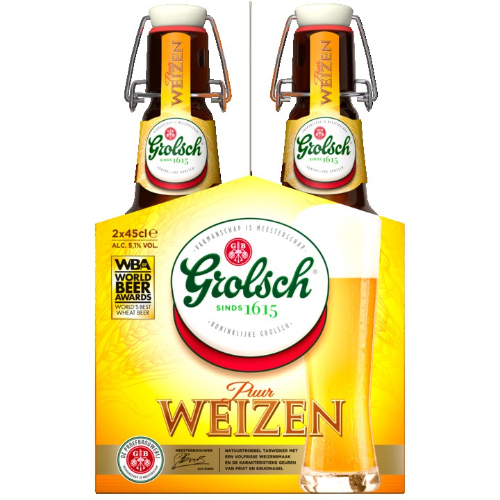 Grolsch - Weizen Speciaalbier - Fles -  2 X 450ML