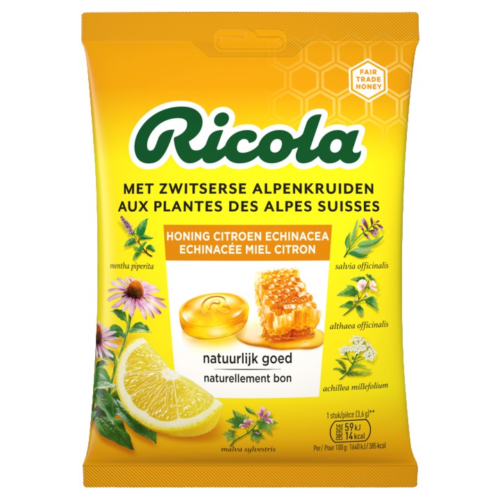 Ricola Honing Citroen Echinacea zakje 75g