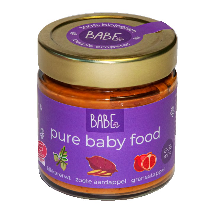 Babe pure baby food - 8-36 maanden-kikkererwt, zoete aardappel, granaatappel-diner 1 x 200g