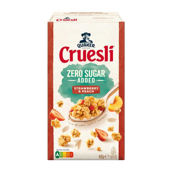 Quaker cruesli Zero sugar added strawberry &amp; peach