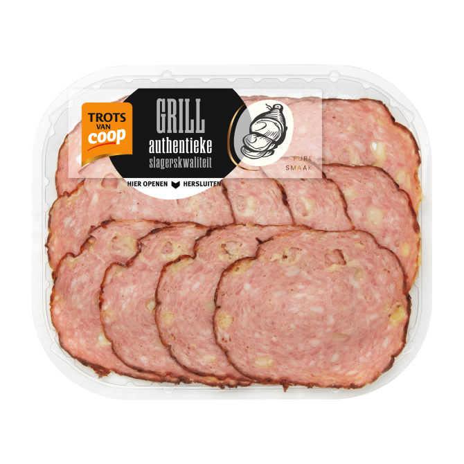 Trots van Coop Authentieke grillworst kaas