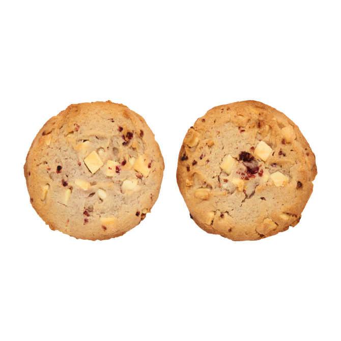 White raspberry chocolate cookie