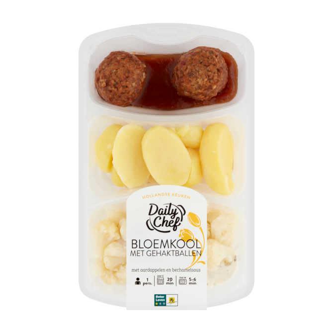 Daily Chef Bloemkool gehaktbal aardappels