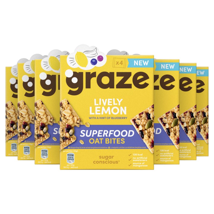 Graze Havermoutrepen Lively Lemon Superfood Oat Bites 120g