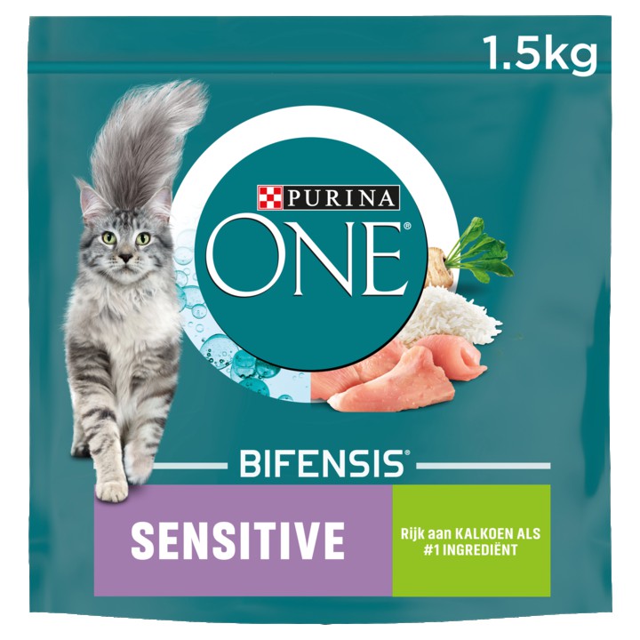 Purina&amp;reg; ONE Sensitive Rijk aan Kalkoen kattenvoer 1, 5kg