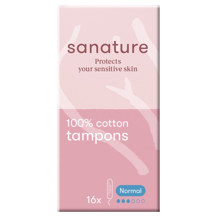 Sanature 100% Katoenen Tampons Normal 16 Stuks