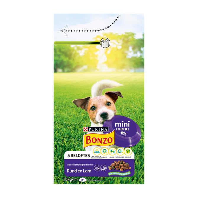 PURINA&amp;reg; Bonzo&amp;reg; Mini Menu met Rund en Lam