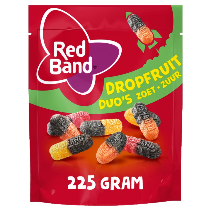 Red Band Magic Dropfruit Duo&amp;#x27;s Zoet Zuur Snoep 225g