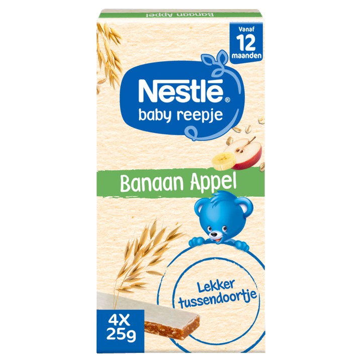 NESTL&amp;Eacute; Baby Reepje Appel, Banaan 12+ Baby Koekjes 4x25g