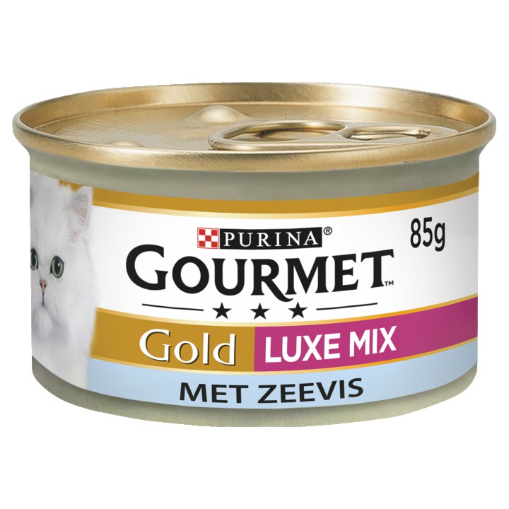 Gourmet Gold Luxe Mix Kattenvoer nat met Zeevis