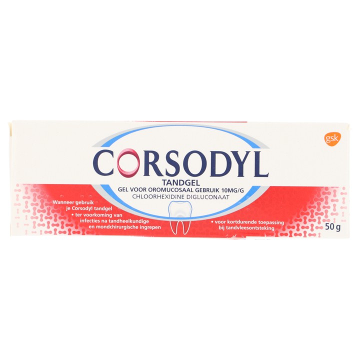 Corsodyl Tandgel 10 mg/g 50g | Nederland Life Corsodyl Tandgel 10 mg/g 50g
