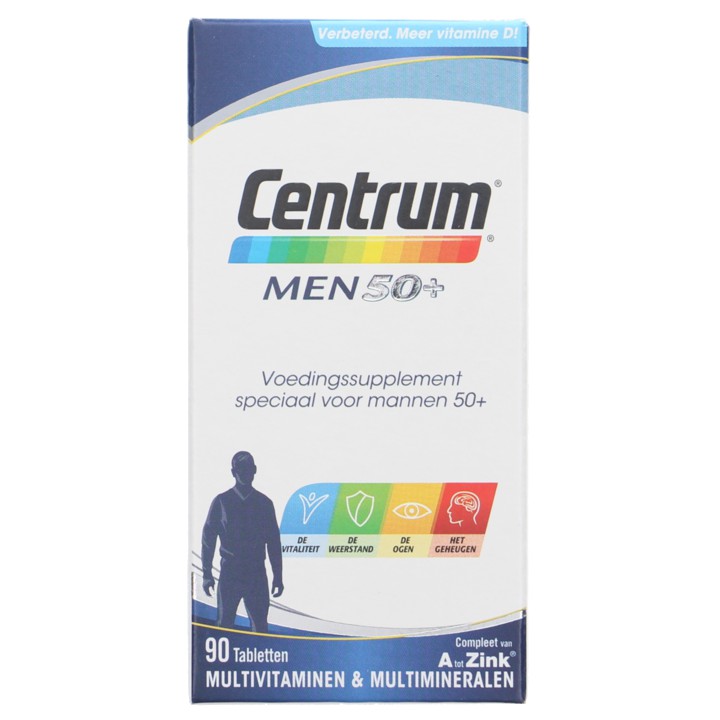 Centrum  Men 50+ multivitaminen &amp;amp; multimineralen tabletten, 90 stuks