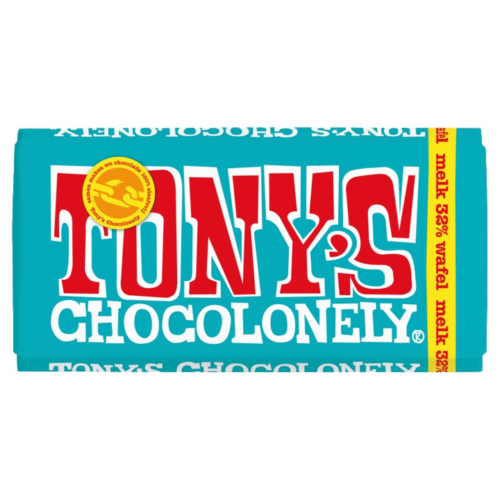 Tony&amp;#x27;s Chocolonely Melk Pennywafel Chocolade Reep 180g