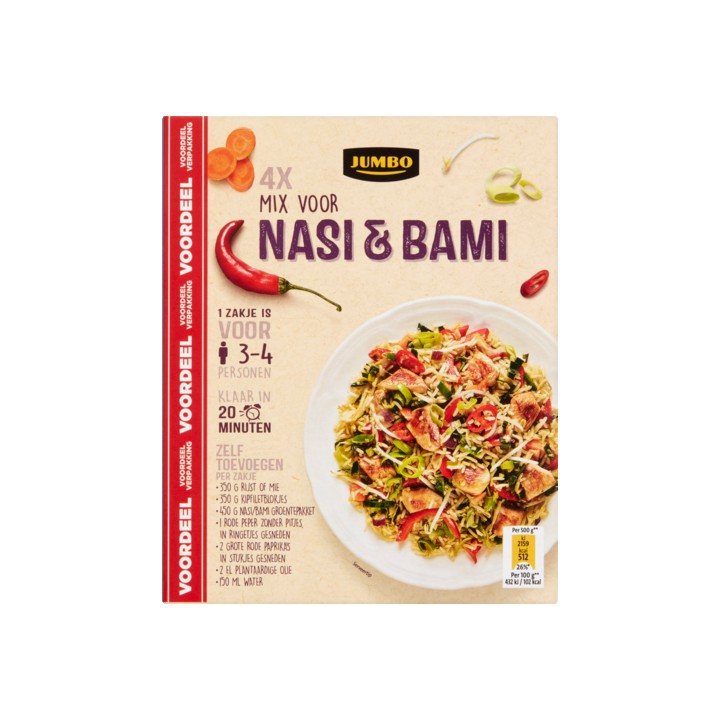 Jumbo Nasi &amp;amp; Bami Mix 4 x 50 g - Voordeelverpakking