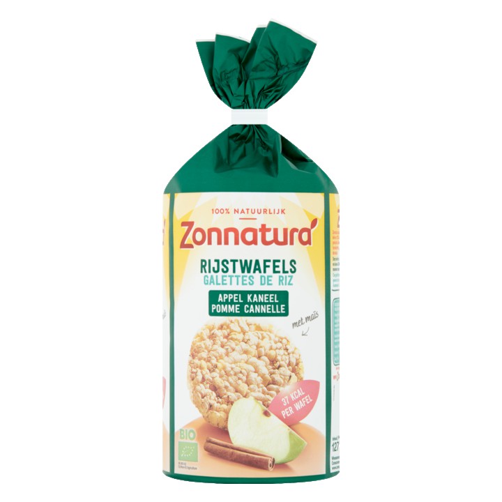 Zonnatura Bio Rijstwafels Appel Kaneel 127g