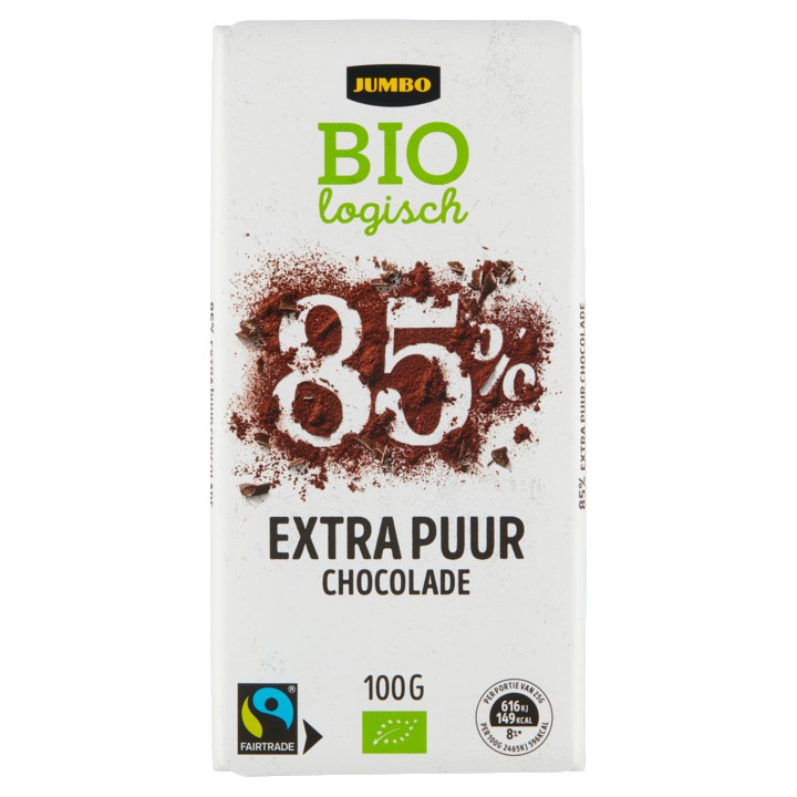 Jumbo Chocolade Extra Puur 85% Biologisch 100g