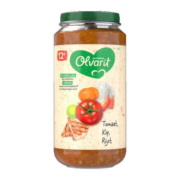 Olvarit Tomaat Kip Rijst 12+ Maanden 250g