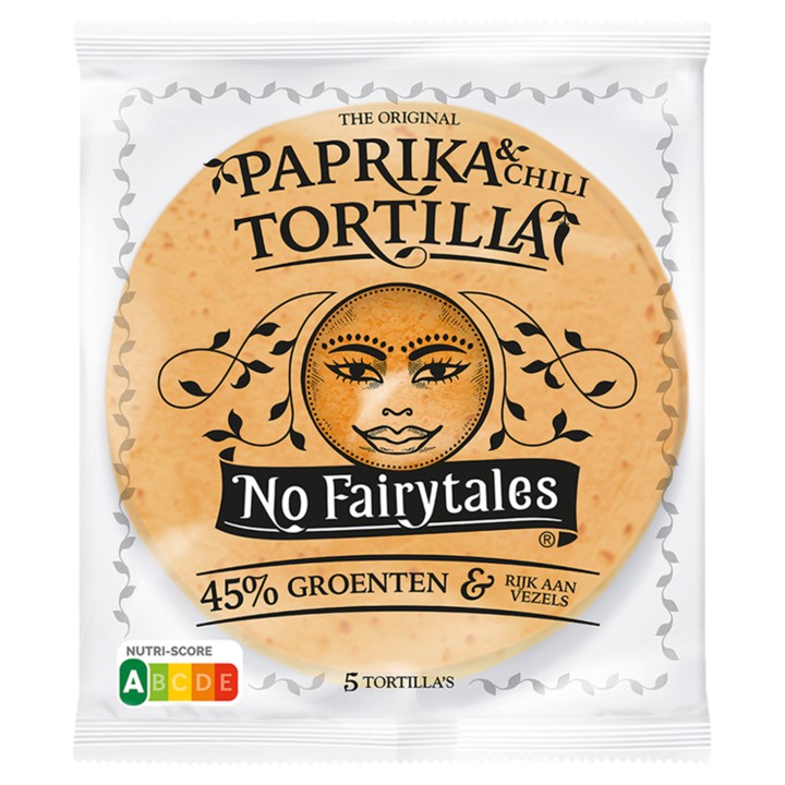 No Fairytales Paprika &amp;amp; Chili Tortilla 5 Stuks 200g