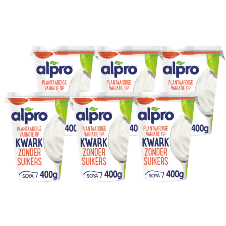 Alpro Plantaardige Variatie Op Kwark Zonder Suikers 6 x 400g