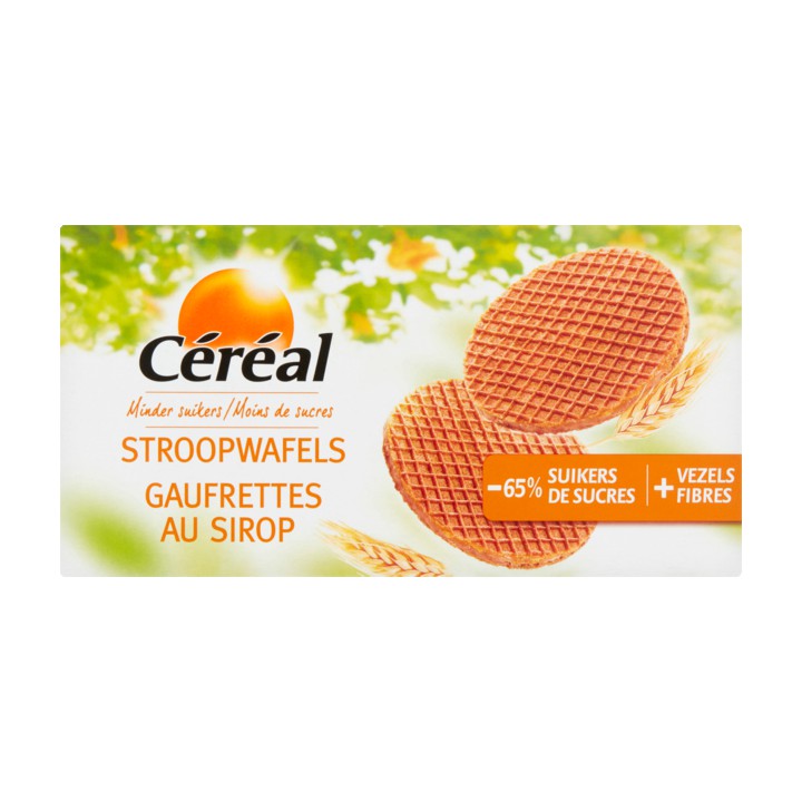 C&amp;eacute;r&amp;eacute;al Minder Suikers Stroopwafels 6 Stuks 175g