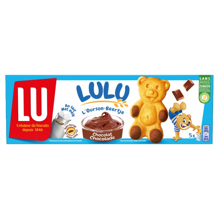 LU LULU Beertje Koekjes met Chocolade 5 Stuks 150g