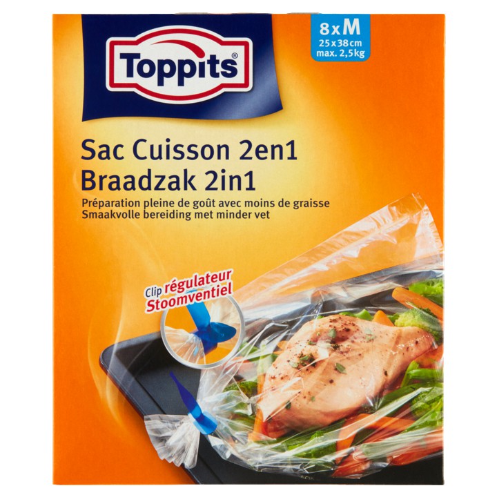 Toppits Braadzak 2in1 M 8 Stuks