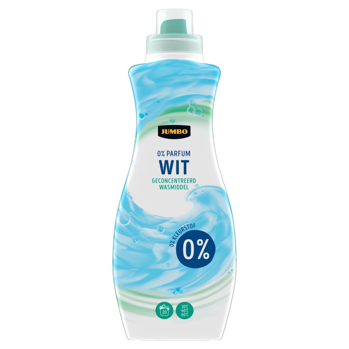 Jumbo Wit Geconcentreerd Wasmiddel 0% Parfum 1 L 20 Wasbeurten