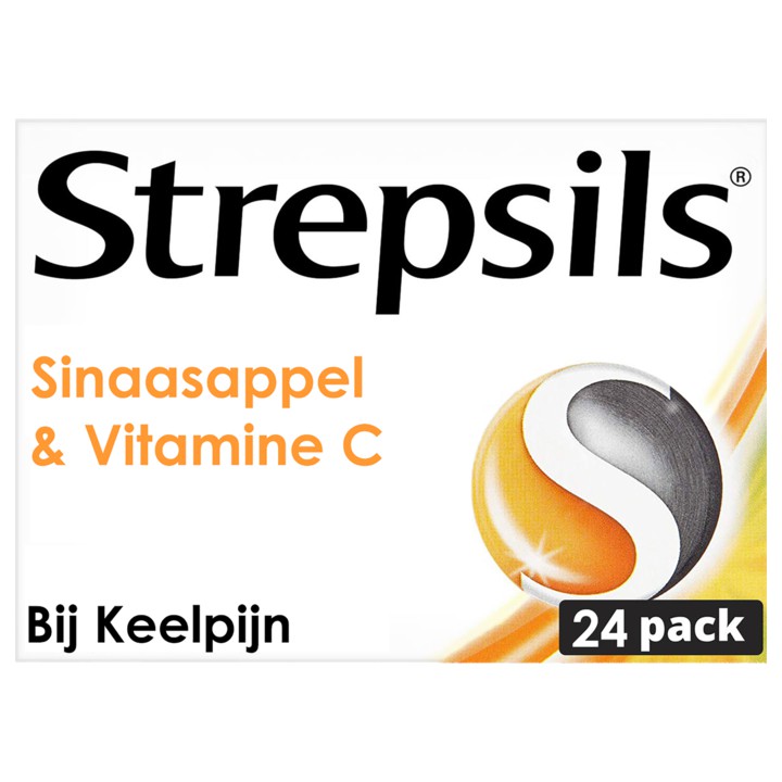 Strepsils Sinaasappel &amp;amp; Vitamine C Zuigtabletten 24 Stuks