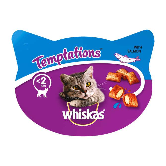 Whiskas Temptations zalm kattensnacks