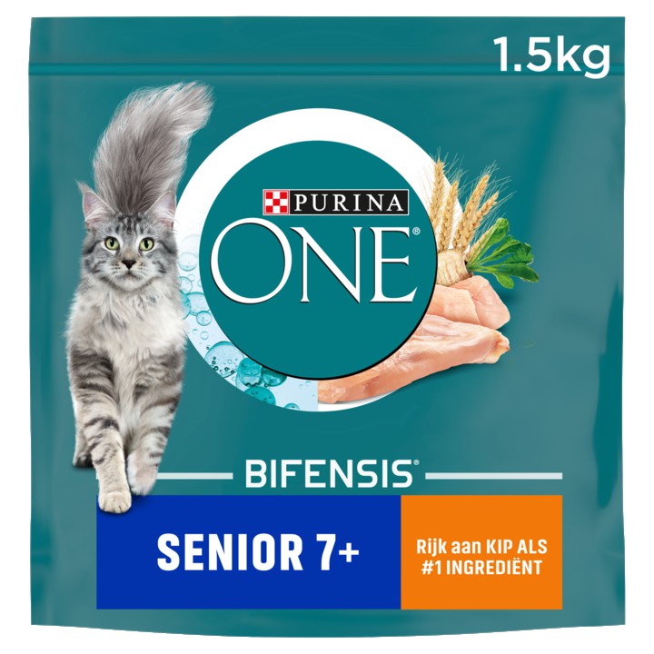 PURINA ONE&amp;reg; Senior 7+ Rijk aan Kip kattenvoer 1, 5kg