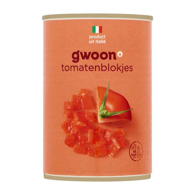g&#039;woon Tomatenblokjes in tomatensap