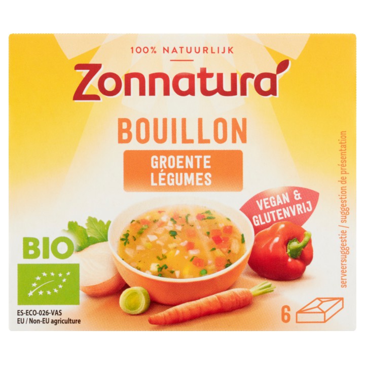 Zonnatura Bio Bouillon Groente 6 Stuks 66g