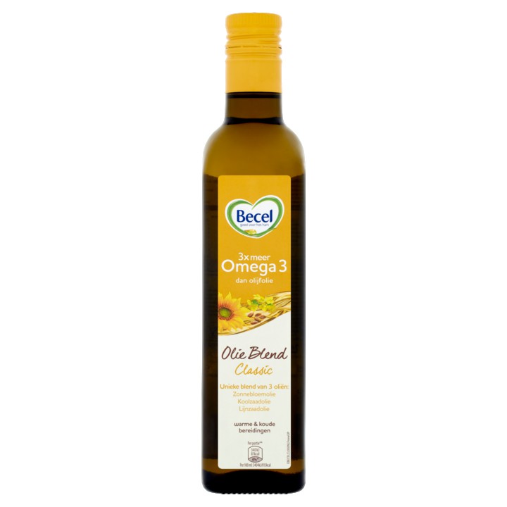 Becel Olie Blend Classic Vegan en 100% Plantaardig met Omega 3 Fles 500ml