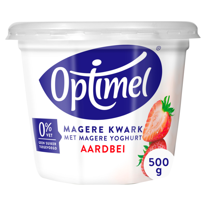 Optimel Magere Kwark met Magere Yoghurt Aardbei 0% Vet 500g