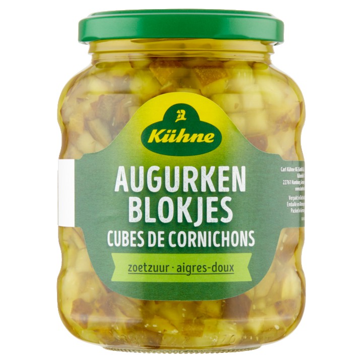 K&amp;uuml;hne Augurken Blokjes Zoetzuur 180g