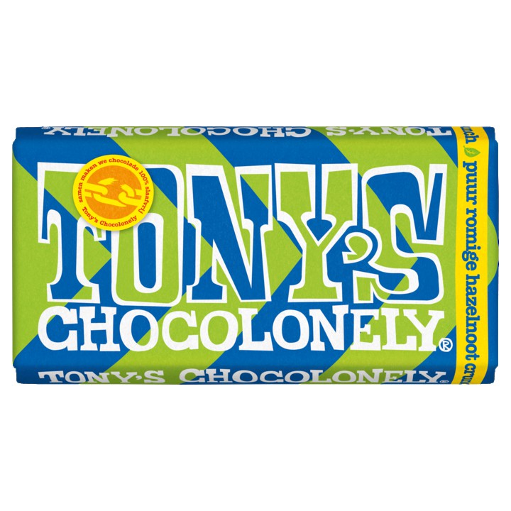 Tony&amp;#x27;s Chocolonely Reep Puur Romige Hazelnoot Crunch 180g