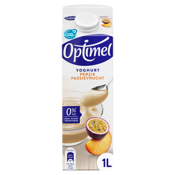 Optimel Magere yoghurt perzik passievrucht 0% vet 1L