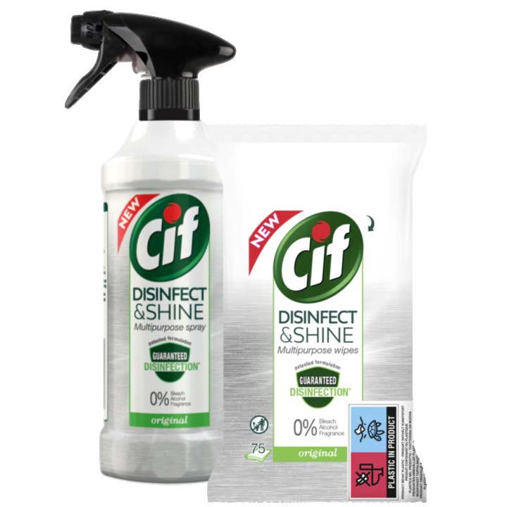 Cif Desinfect Shine Spray &amp;amp; Wipes