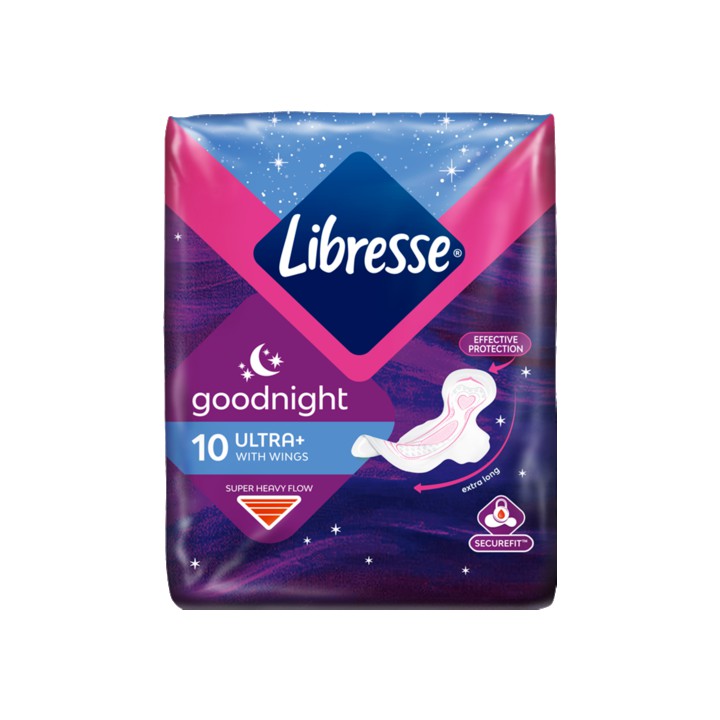 Libresse Ultra Thin Goodnight Wings Maandverband 10 Stuks