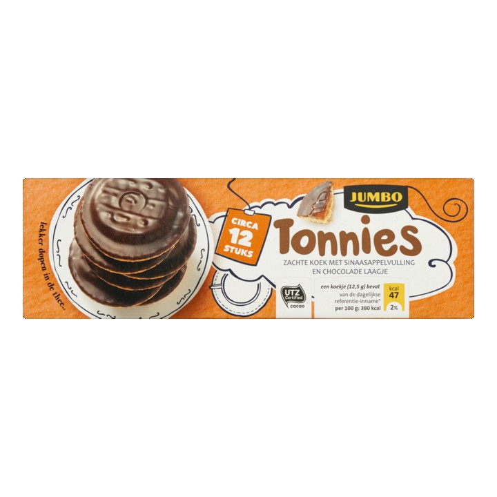 Jumbo Tonnies met Sinaasappelvulling en Chocolade 150g